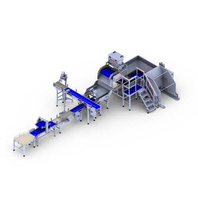 Línea automática de preparación y envasado de salmuera.